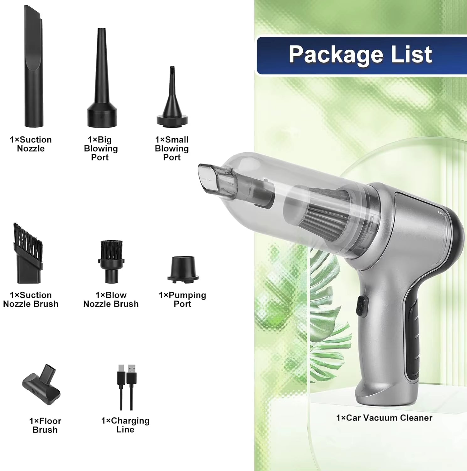 Handheld Powerful Suction Wireless Mini Vacuum Car Cleaner Battery Operated Cordless Portable Car Vacuum Cleaner with Air Blower