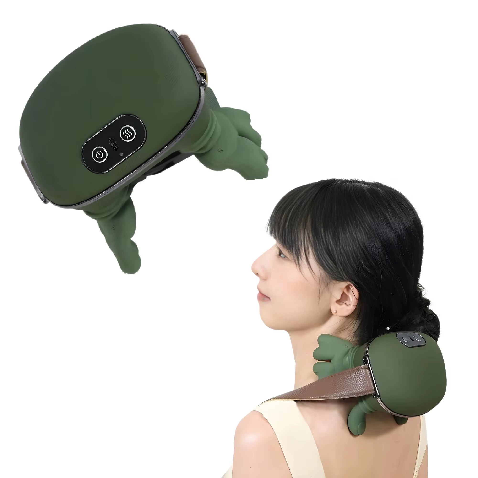 Hands Back Electric Cervical Hand Massager with Fingers Simulated Human Hand Cervical Trapezius Neck Massager with Heat