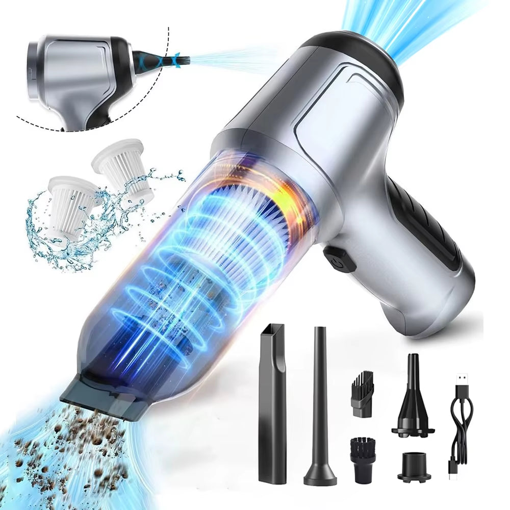 Handheld Powerful Suction Wireless Mini Vacuum Car Cleaner Battery Operated Cordless Portable Car Vacuum Cleaner with Air Blower