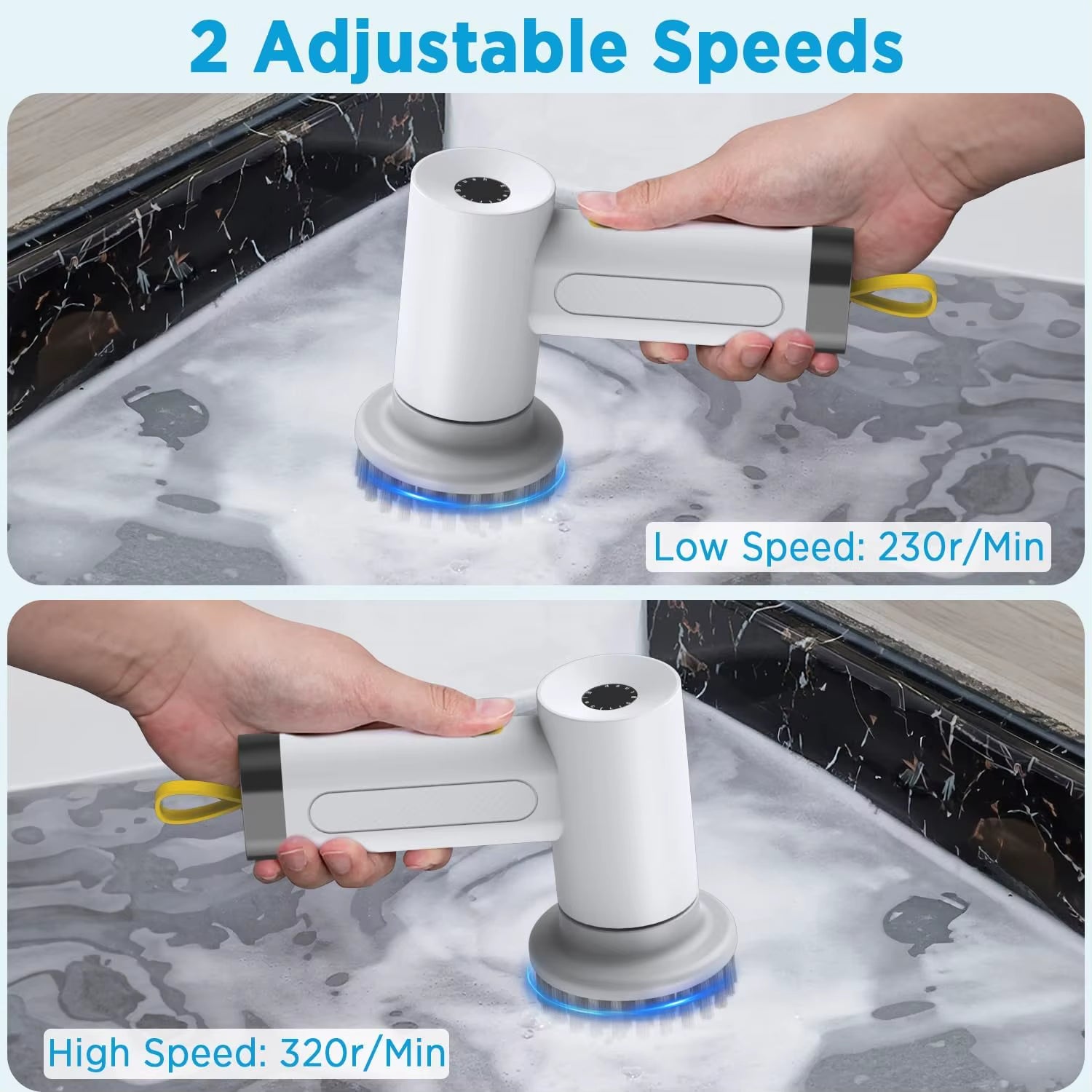 Household Kitchen Dish Washing Brush USB Stove Cleaning Brush Cleaner Bathroom Spin Scrubber Sink Electric Scrub