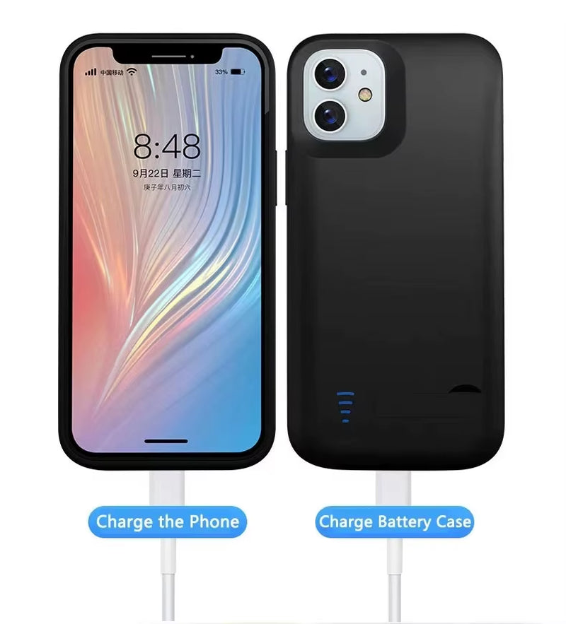 6000Mah Battery Charger Case with Stand for Iphone 12 13 14 15 11 Pro Max External Backup Power Cank Case for Iphone X XR XS Max