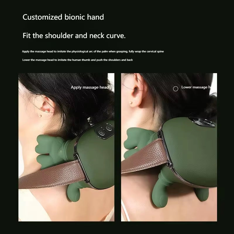 Hands Back Electric Cervical Hand Massager with Fingers Simulated Human Hand Cervical Trapezius Neck Massager with Heat
