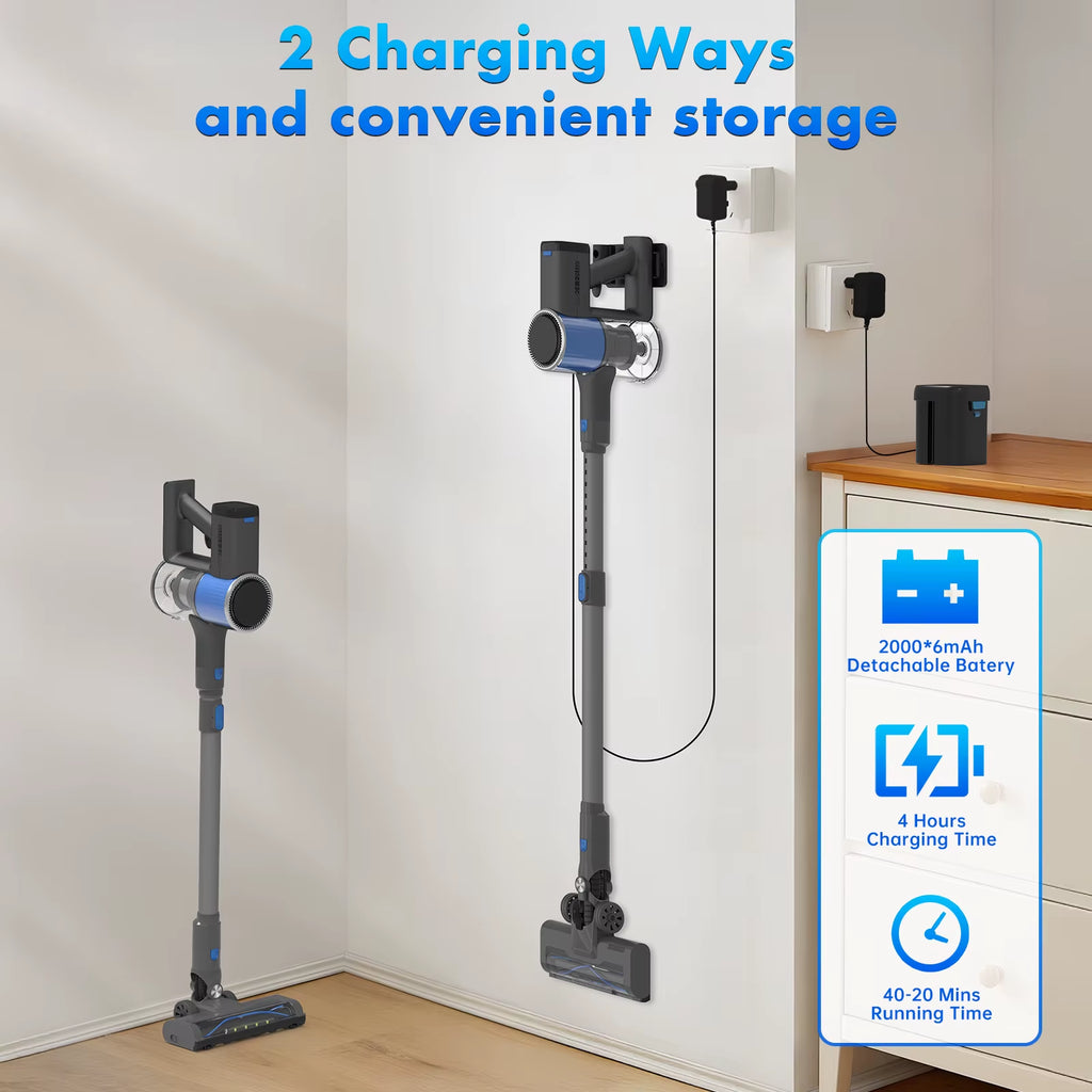 Versatile Lightweight Cordless Stick Vacuum Cleaner 40 Mins Long Runtime for Carpet & Hardwood Floors Pet Hair Upgrade Version