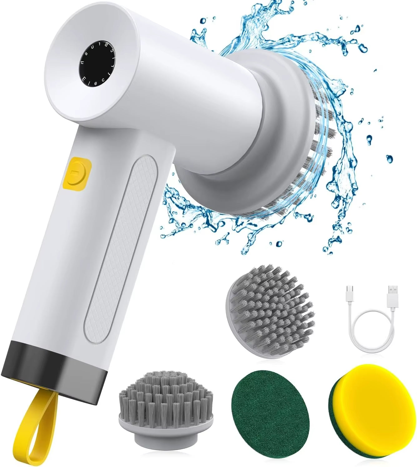 Household Kitchen Dish Washing Brush USB Stove Cleaning Brush Cleaner Bathroom Spin Scrubber Sink Electric Scrub